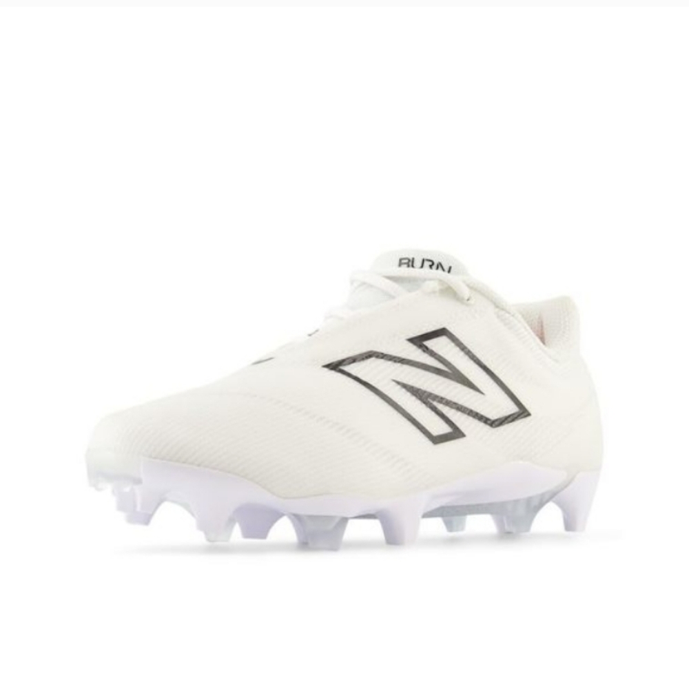 New Balance White Soccer Cleats with Black Logo